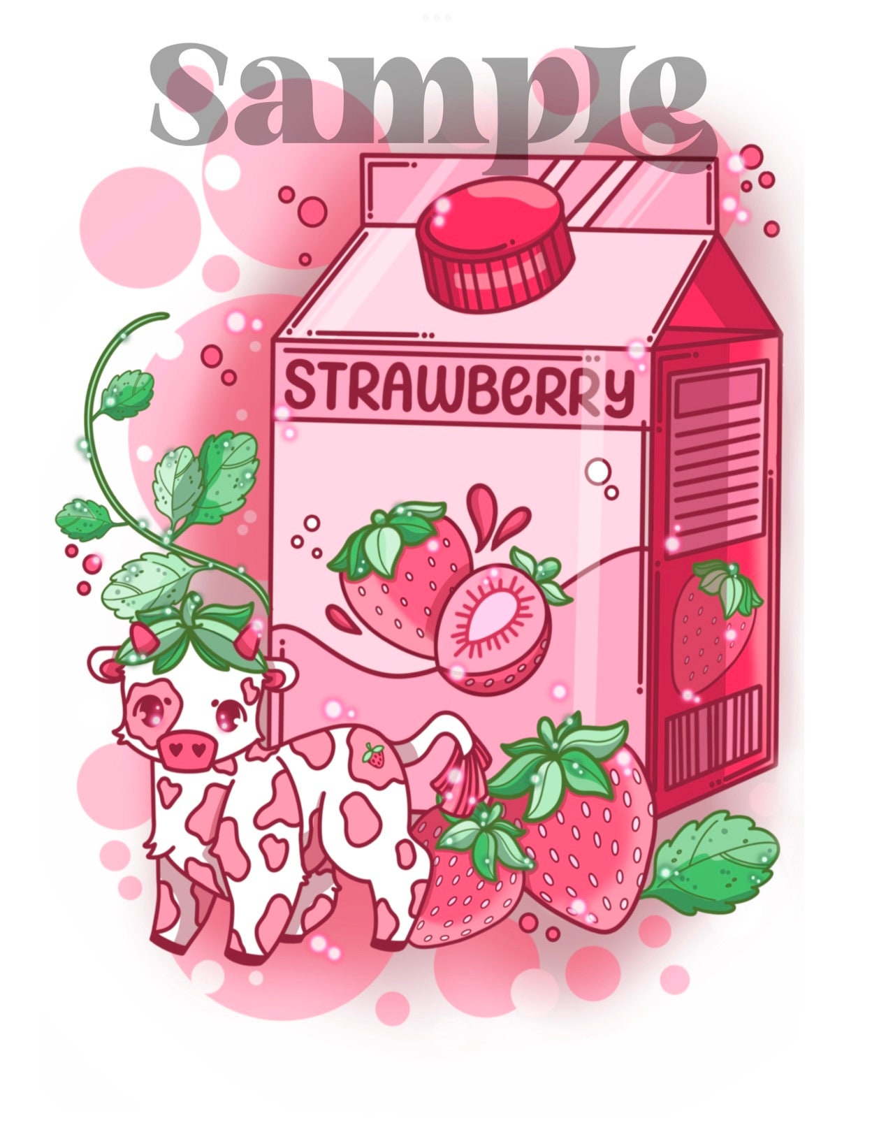 Strawberry cow kawaii coloring page kawaii strawberry printable coloring page