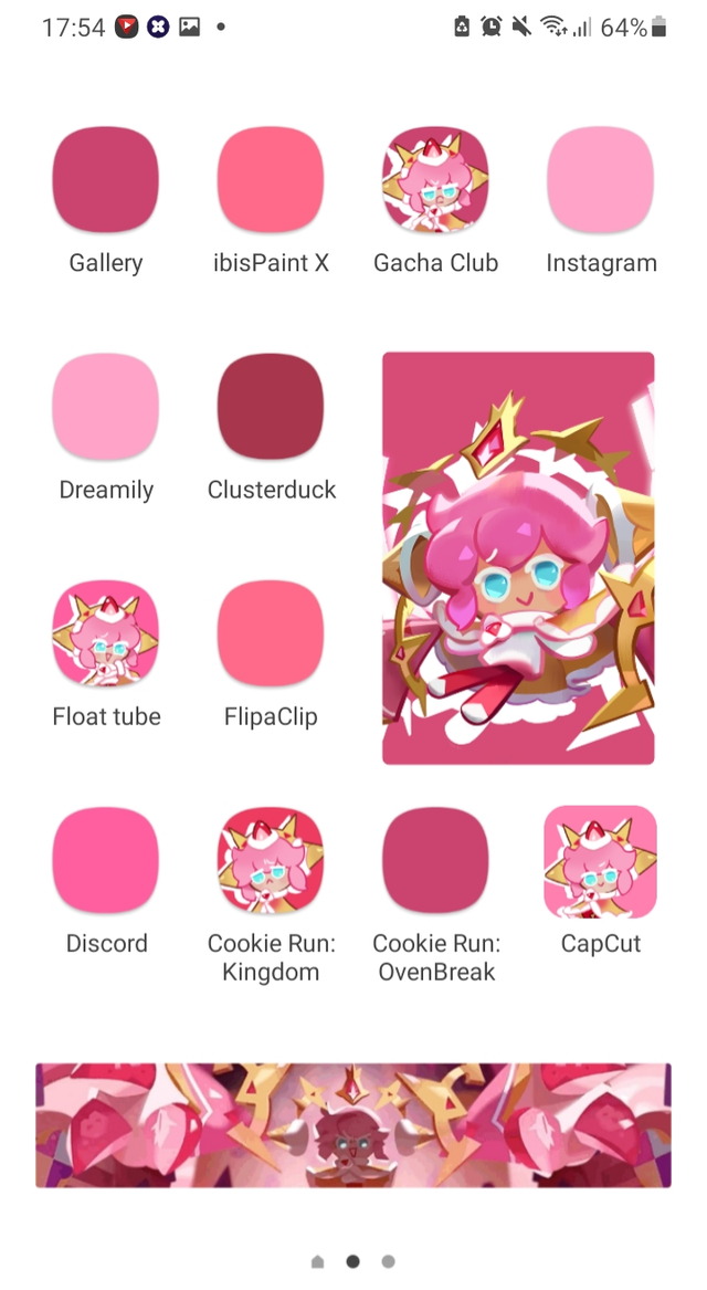 Another cookie run homescreen but now is strawberry crepe rcookierun