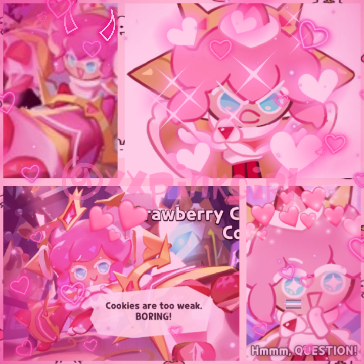 Strawberry crepe cookie collage edit by arandomwhitegirl on