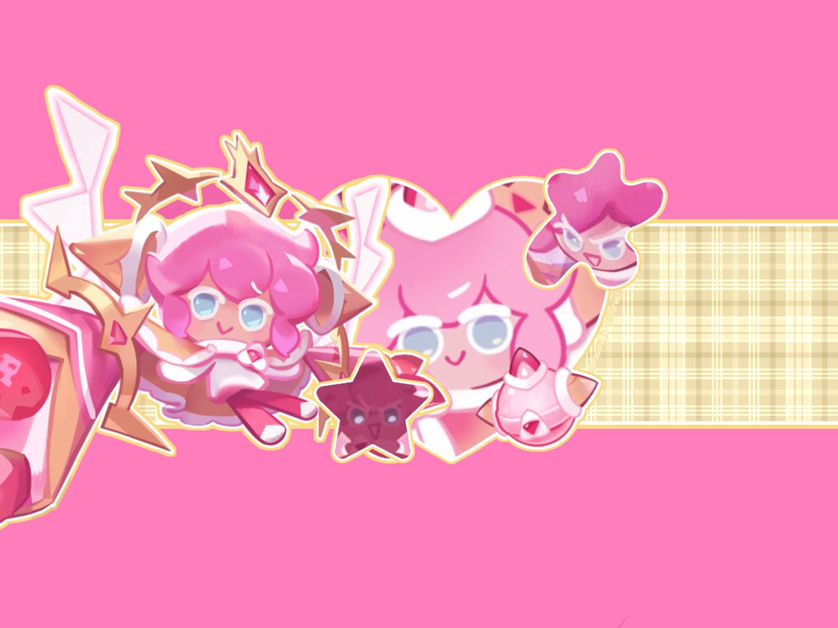 Âà âstrawberry crepe cookie wallpaper in cookie run strawberry crepes wallpaper