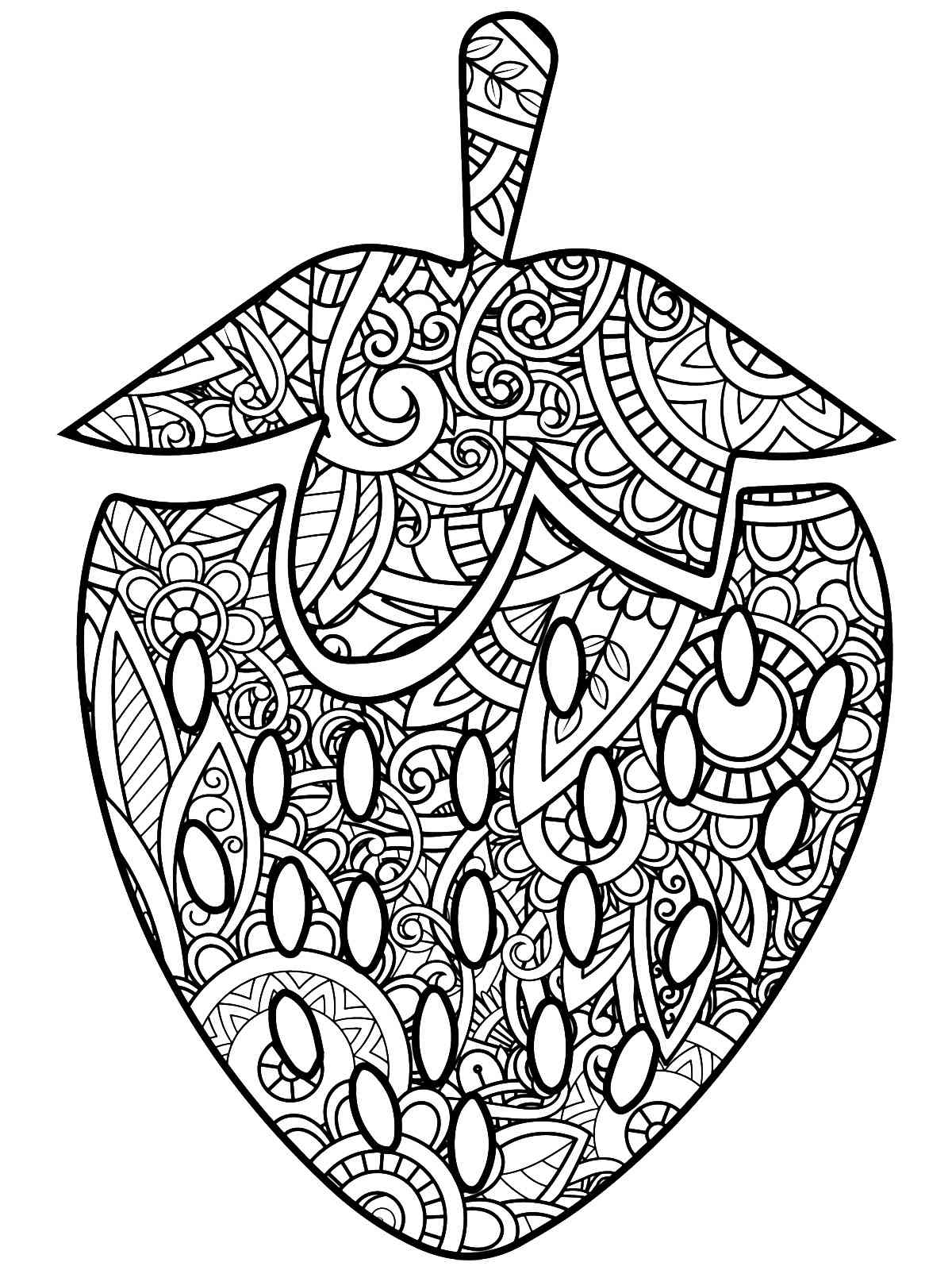 Strawberry coloring pages for adults