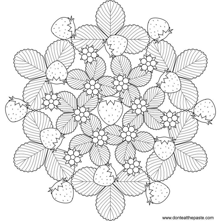 Strawberry mandala to color mandala coloring pages mandala coloring pattern coloring pages