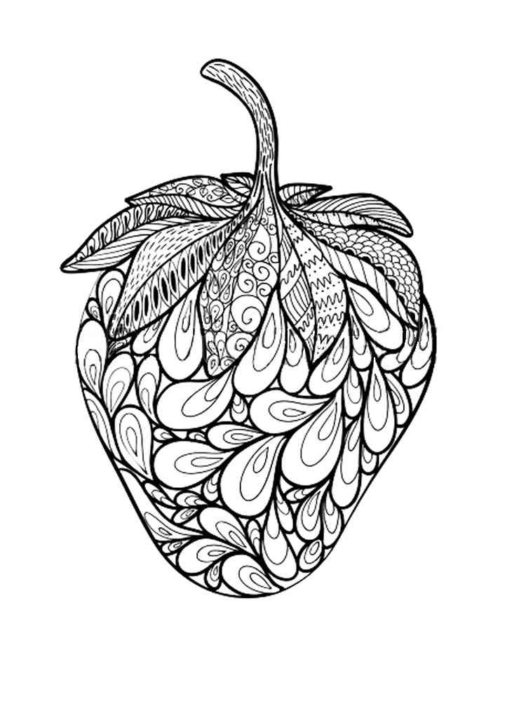 Strawberry coloring pages for adults