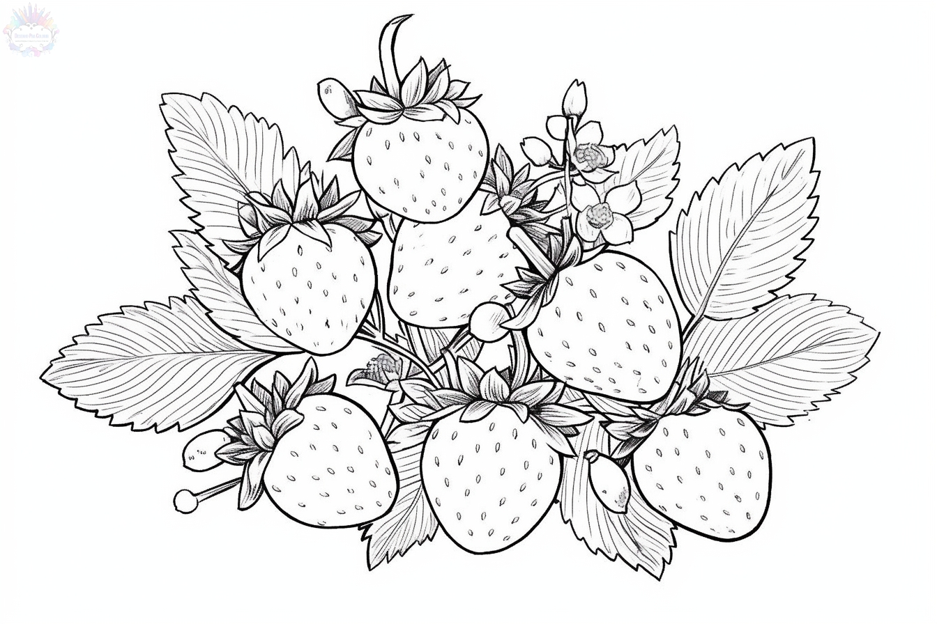 Strawberry coloring pages