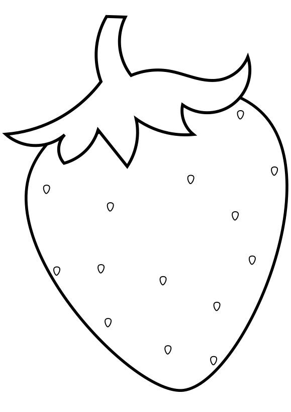 Strawberry drawing for coloring page free printable nurieworld