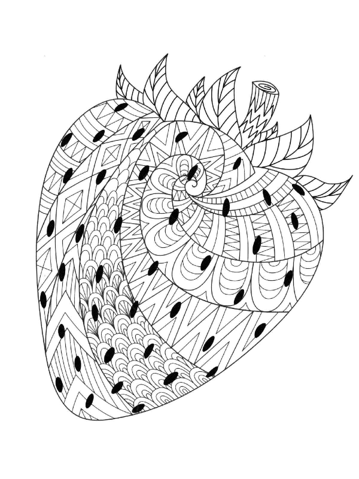 Strawberry coloring pages for adults