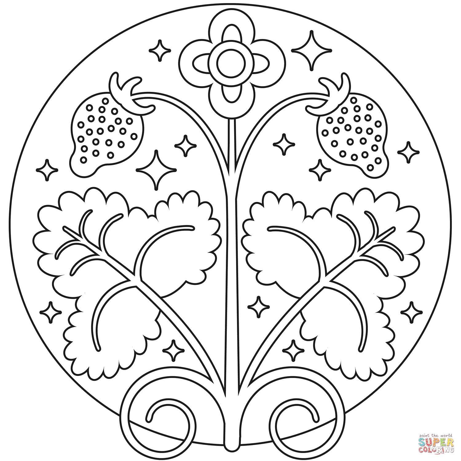 Strawberry coloring page free printable coloring pages