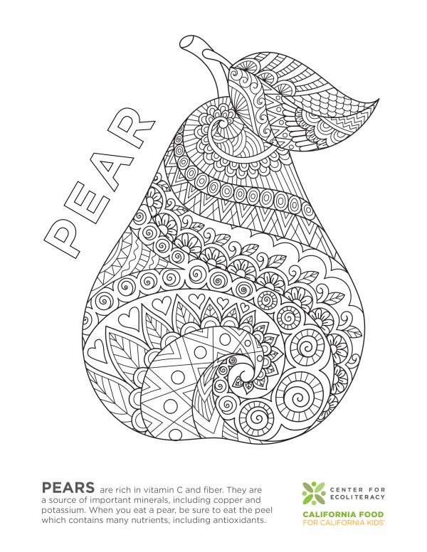 Fruits and vegetables coloring pages