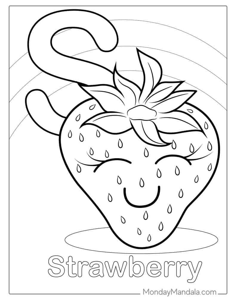 Strawberry coloring pages free pdf printables