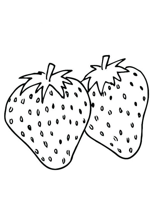 Coloring pages two strawberry coloring page