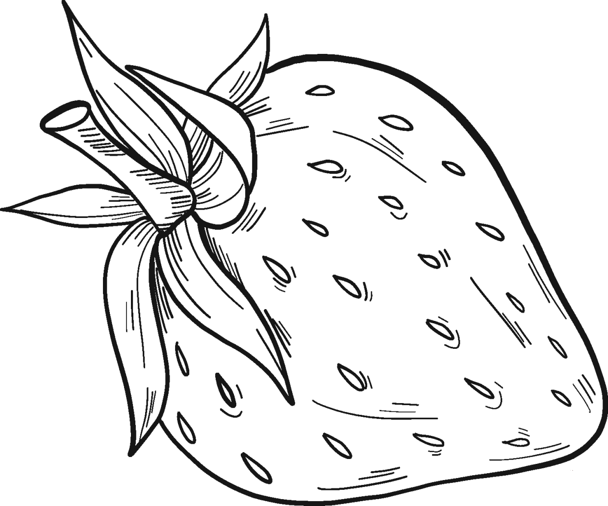 Printable and free strawberry coloring pages