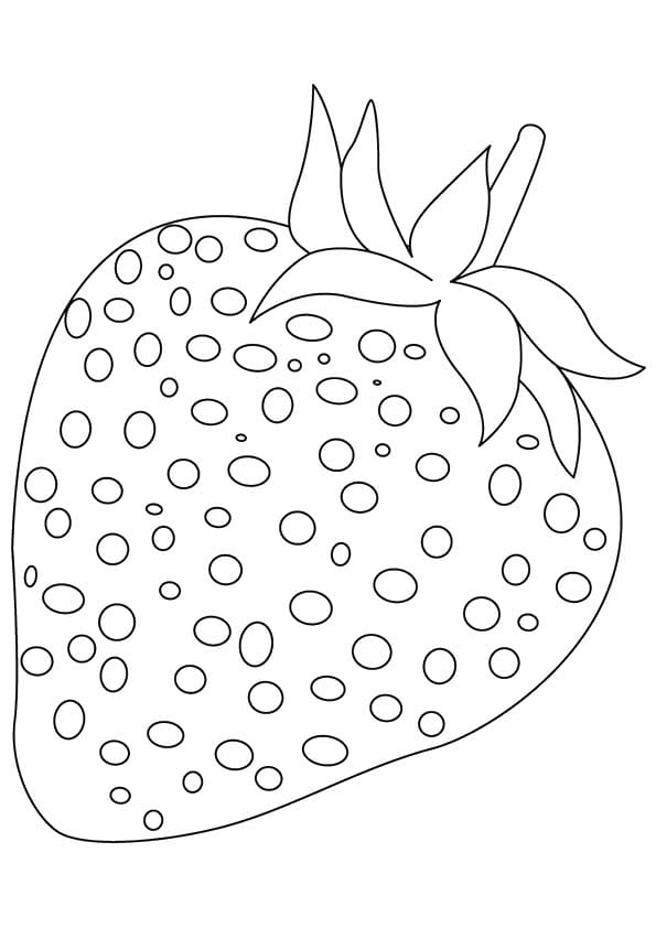 Easy strawberry coloring page