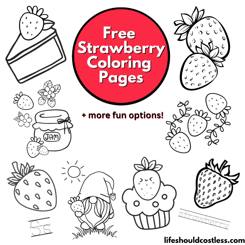 Strawberry coloring pages free printable pdf templates