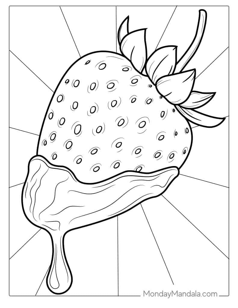 Strawberry coloring pages free pdf printables