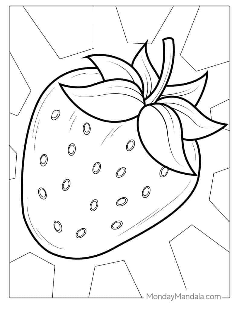 Strawberry coloring pages free pdf printables