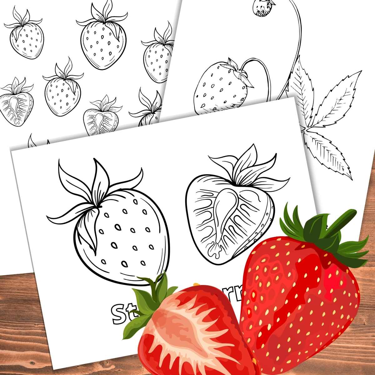 Strawberry coloring pages