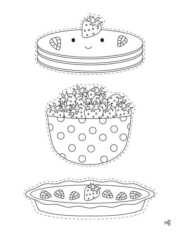Strawberry items coloring page