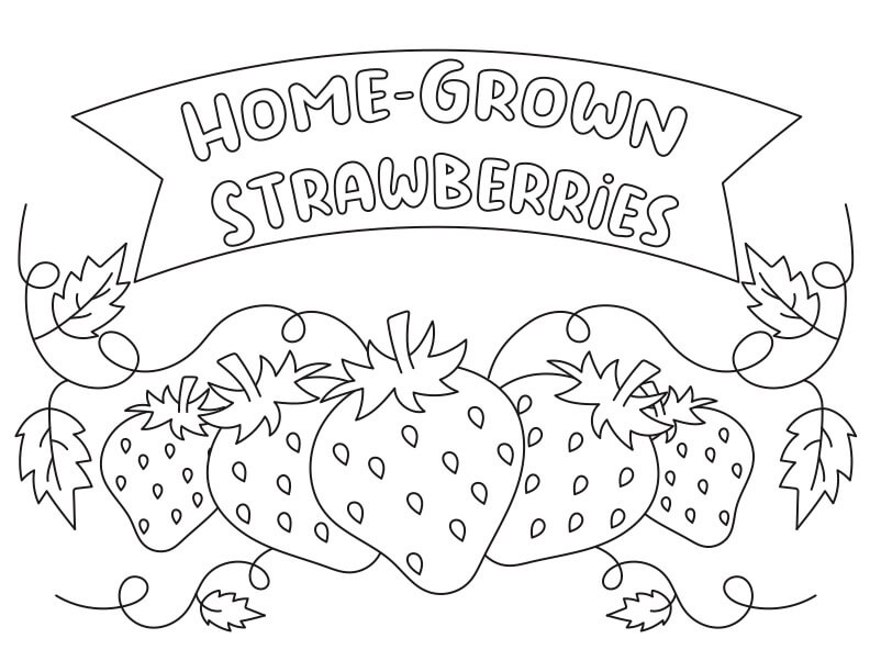 Strawberry coloring sheet