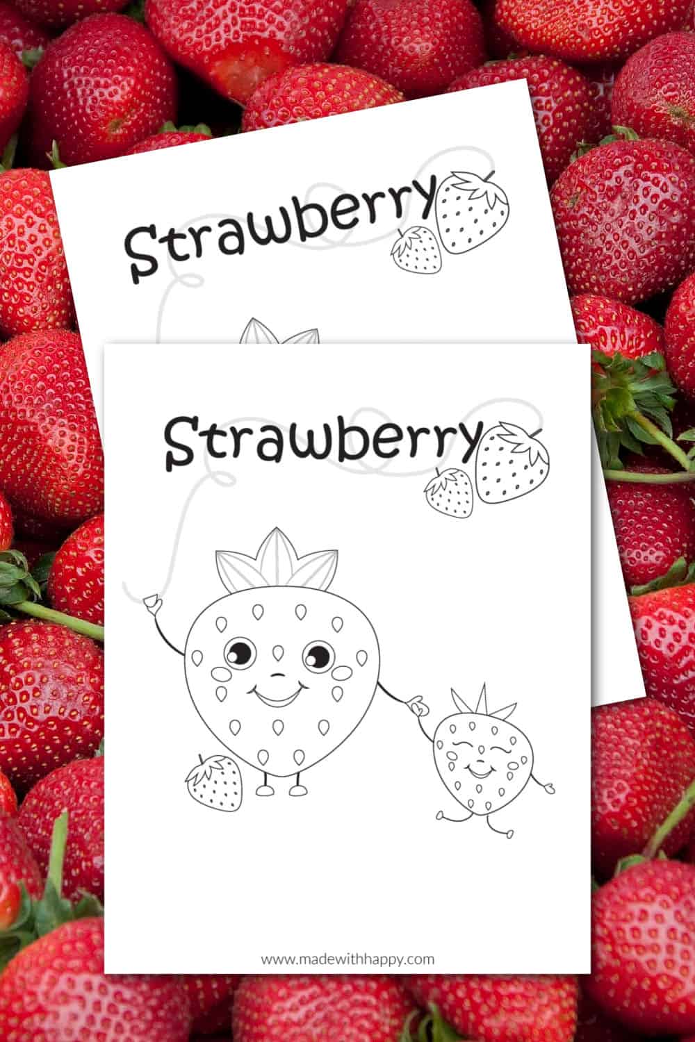 Free printable strawberry coloring page