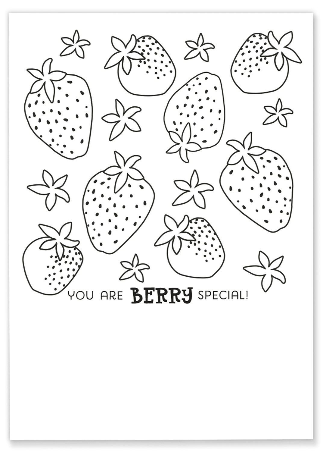 Strawberry coloring sheet â gilm press