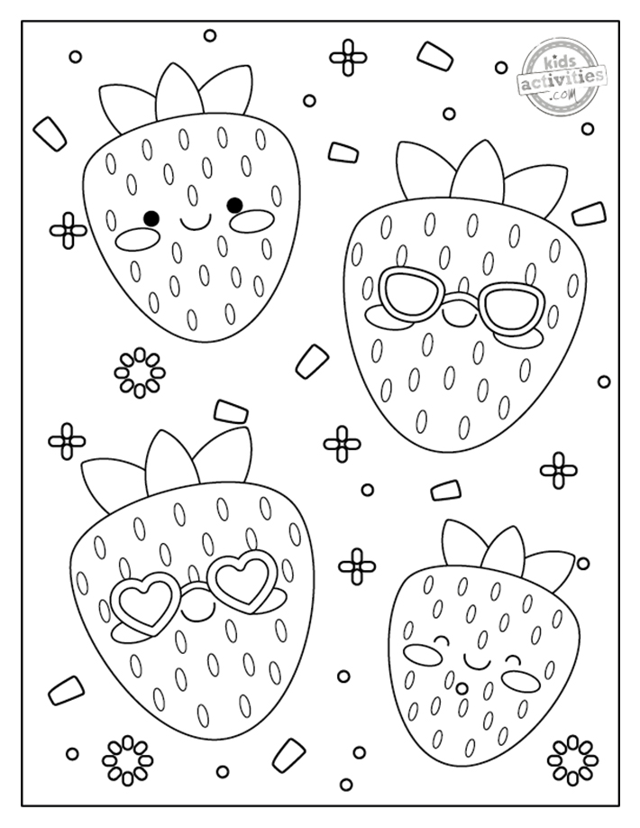Sweetest strawberries coloring pages kids activities blog