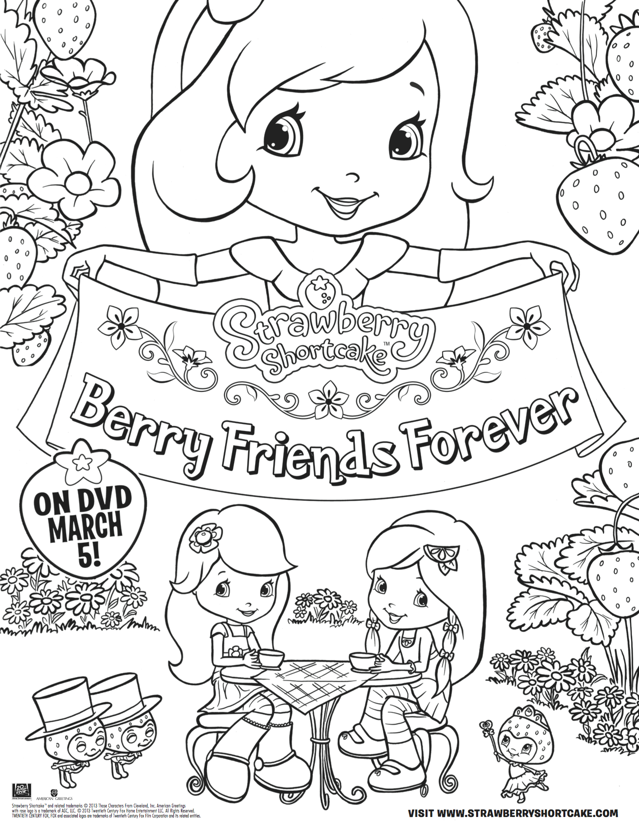 Strawberry shortcake coloring sheet