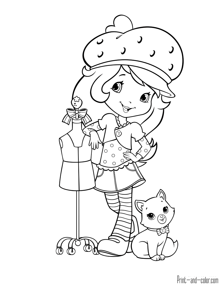 Strawberry shortcake coloring pages print and color