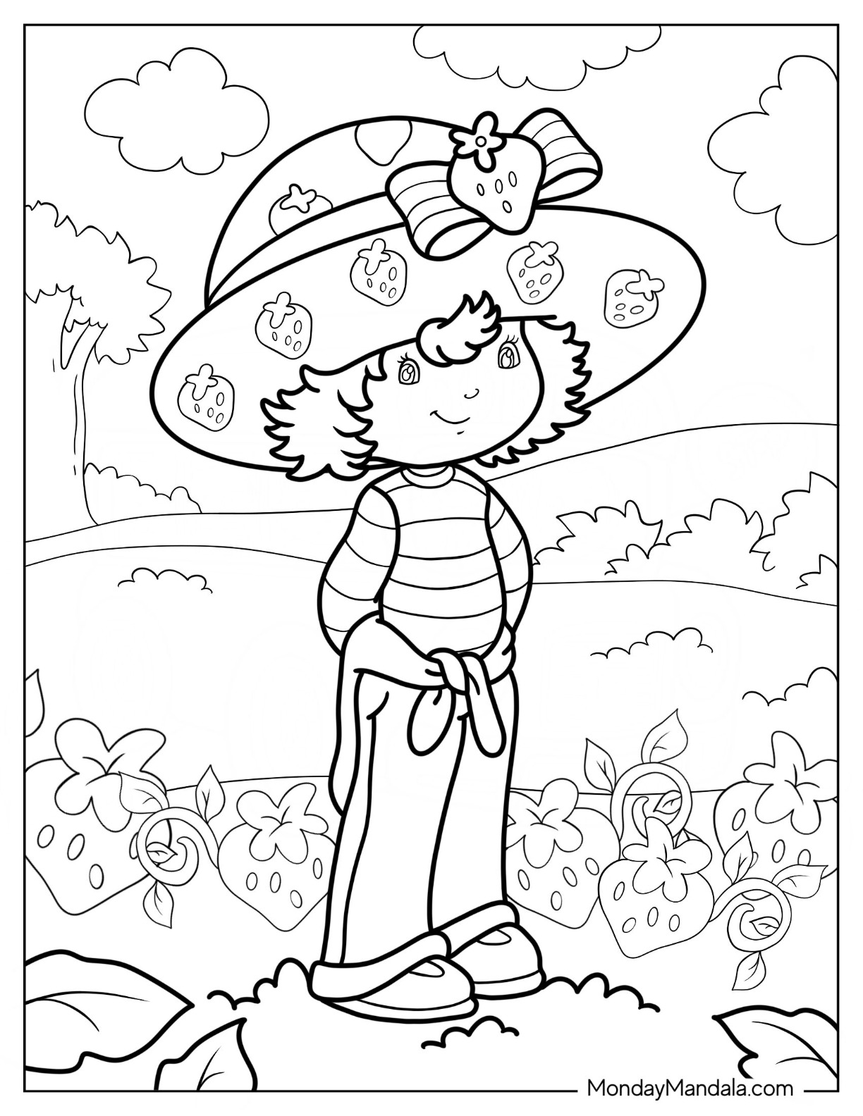 Strawberry shortcake coloring pages free pdf printables