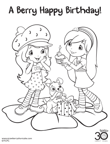 Strawberry shortcake birthday party printable coloring pages