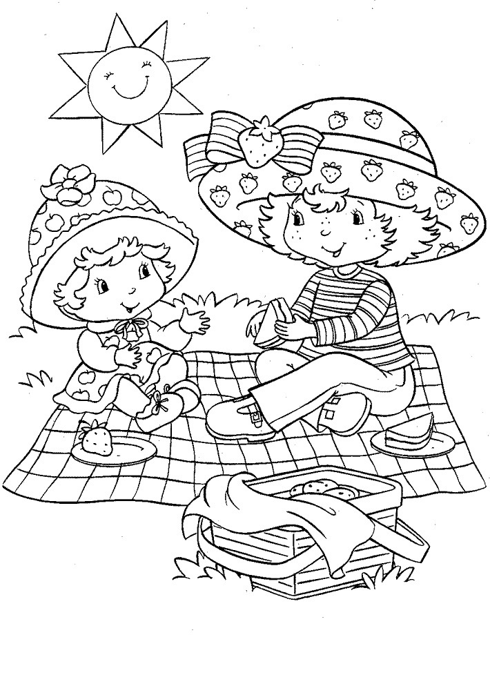 Free printable strawberry shortcake coloring pages for kids