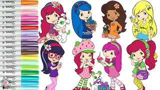 Strawberry shortcake and friends coloring book copilation cherry ja orange blosso blueberry