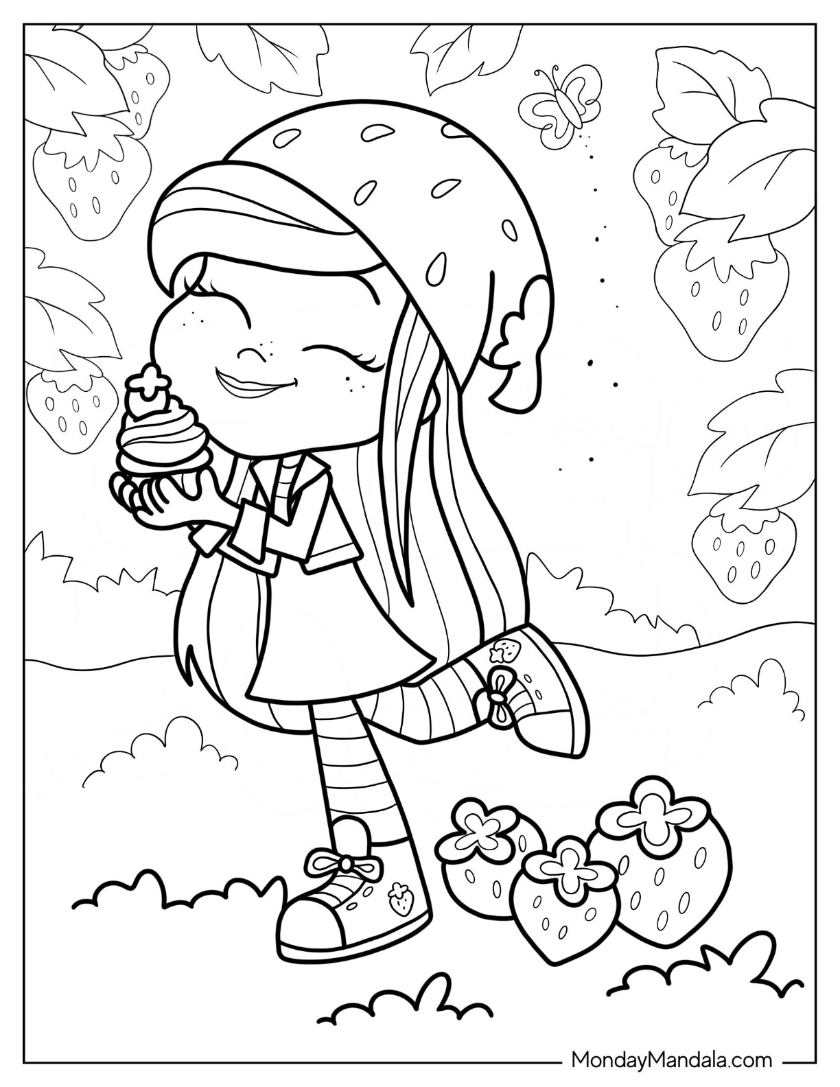 Strawberry shortcake coloring pages free pdf printables