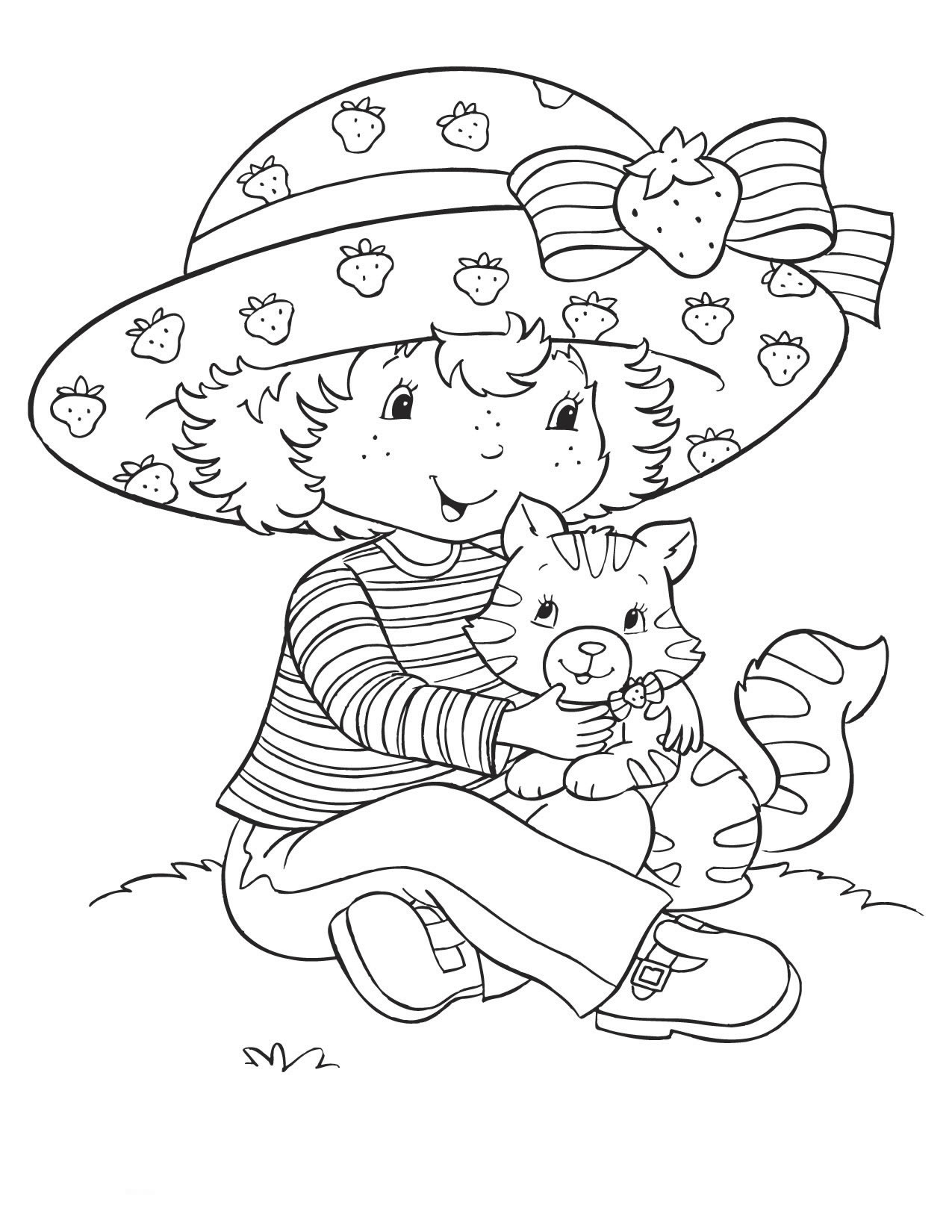 Free printable strawberry shortcake coloring pages for kids