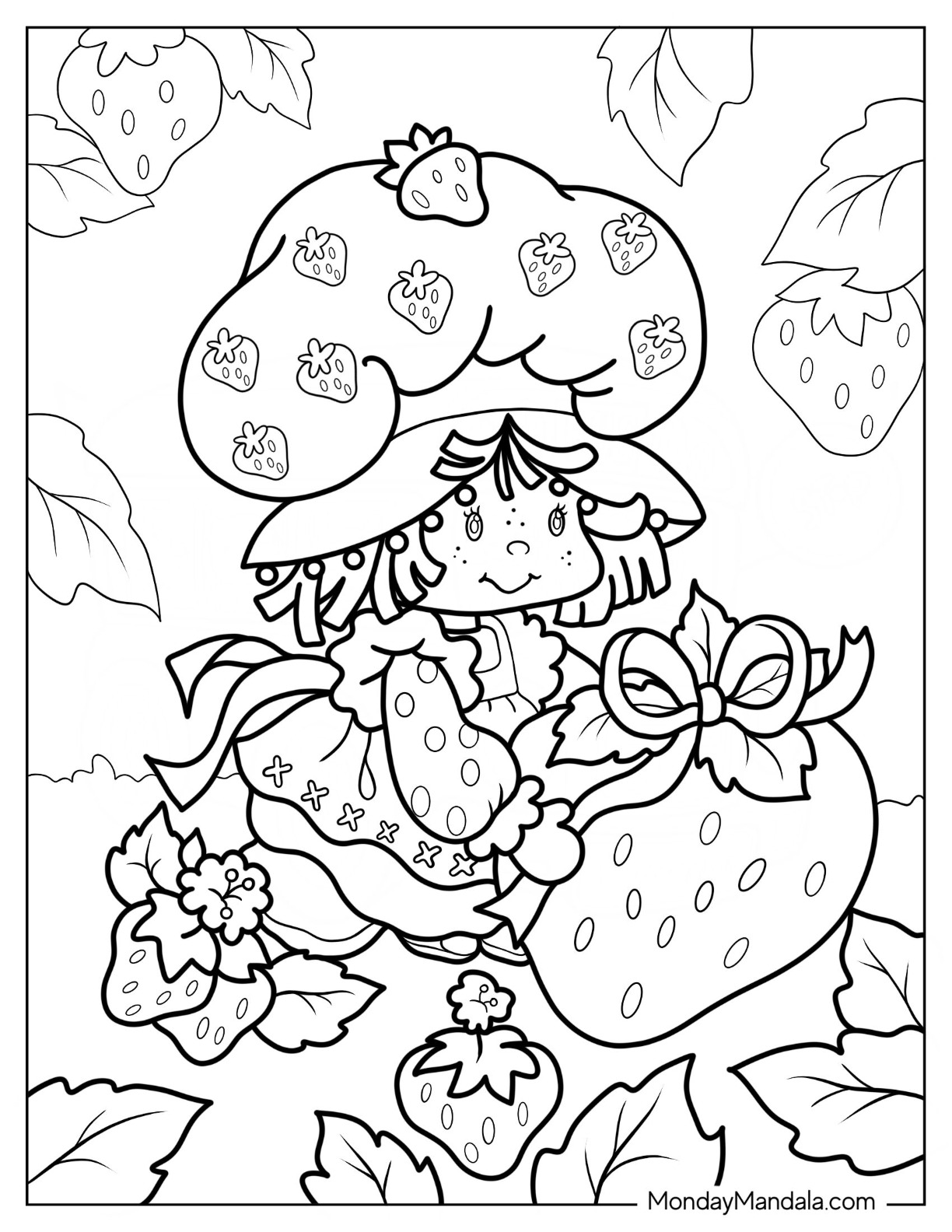 Strawberry shortcake coloring pages free pdf printables