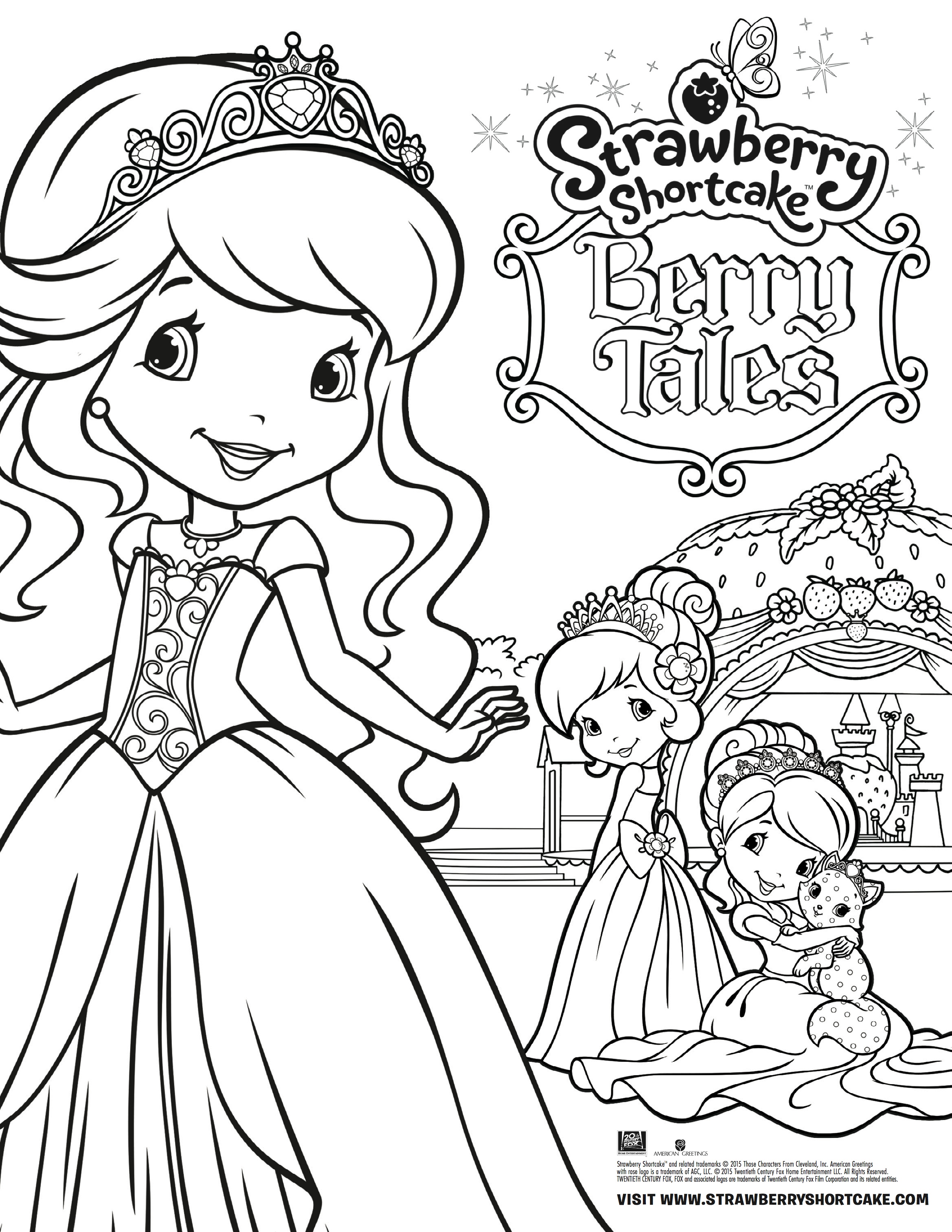 Strawberry shortcake berry tales coloring sheet