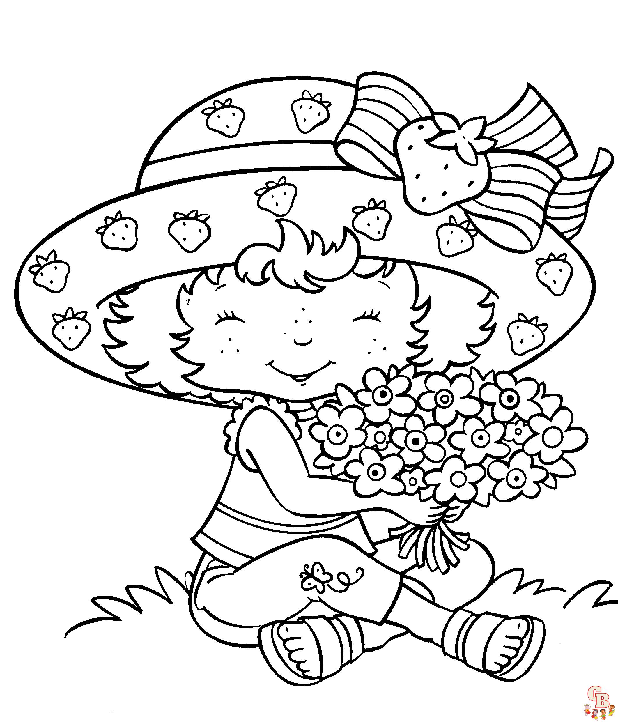 Free printable strawberry shortcake coloring pages for kids