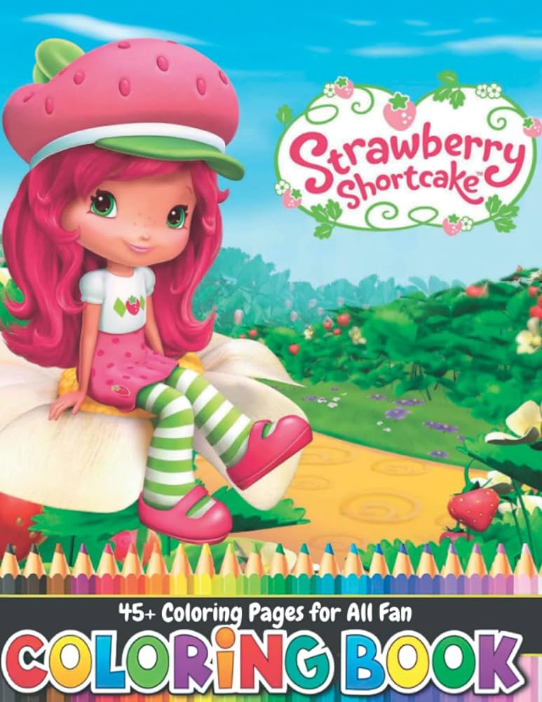 Strawberry shortcake coloring book vintage single side coloring pages of characters and iconic scenes matthews dominique f books
