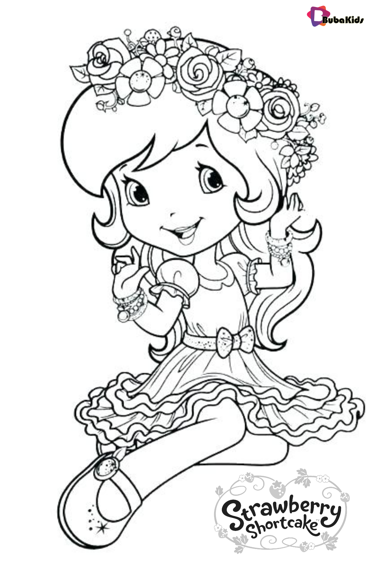 Free printable coloring page strawberry shortcake bubakids strawberry shortcake coloring pages cute coloring pages coloring pages