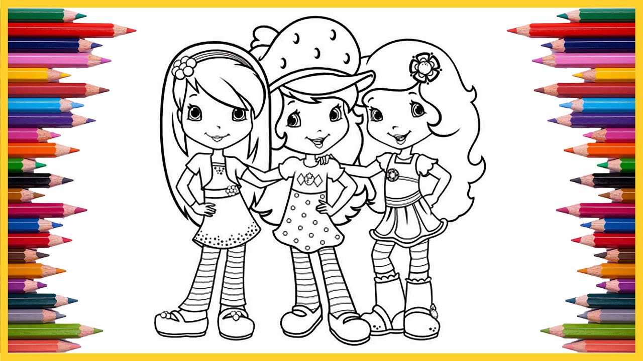 Strawberry shortcake friends coloring page raspberry torte and orange blosso