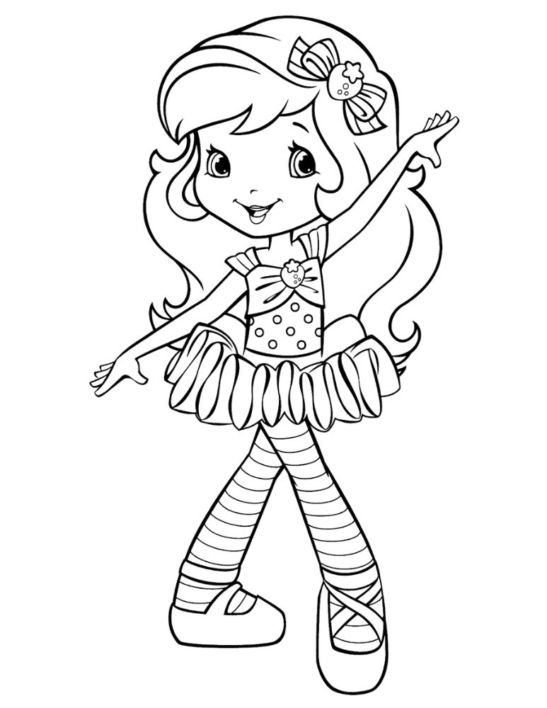 Free ballerina strawberry shortcake coloring sheet sheet and pdf to print