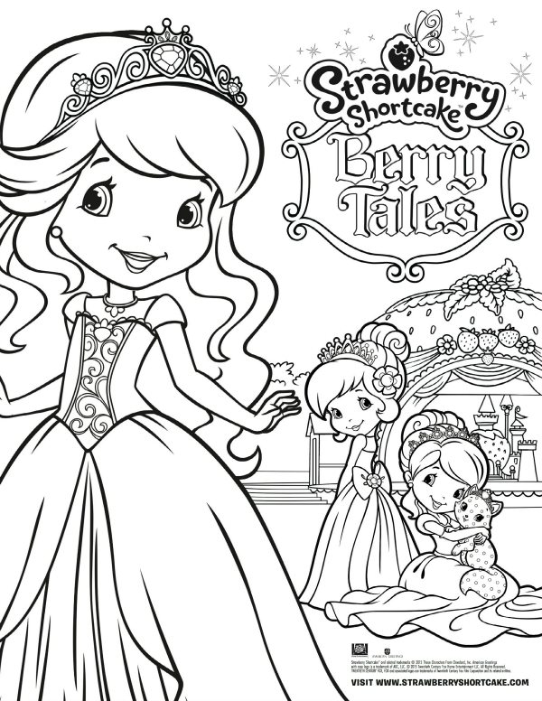 Free printable strawberry shortcake coloring page