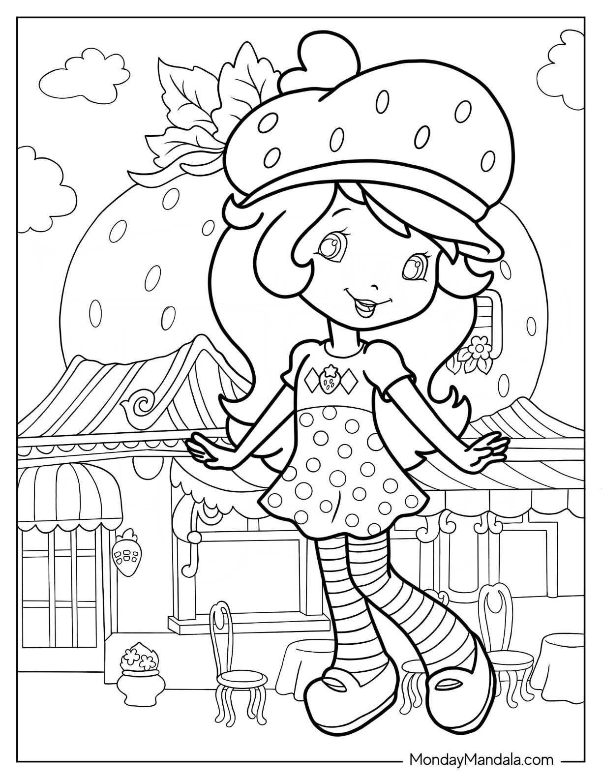 Strawberry shortcake coloring pages free pdf printables