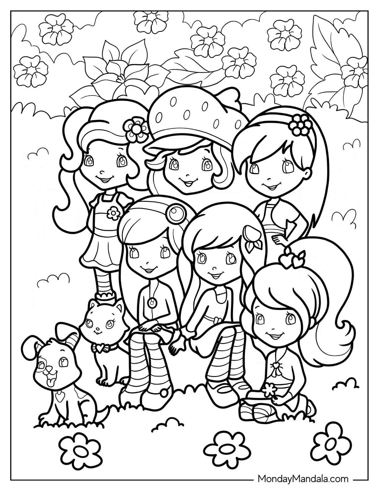 Strawberry shortcake coloring pages free pdf printables