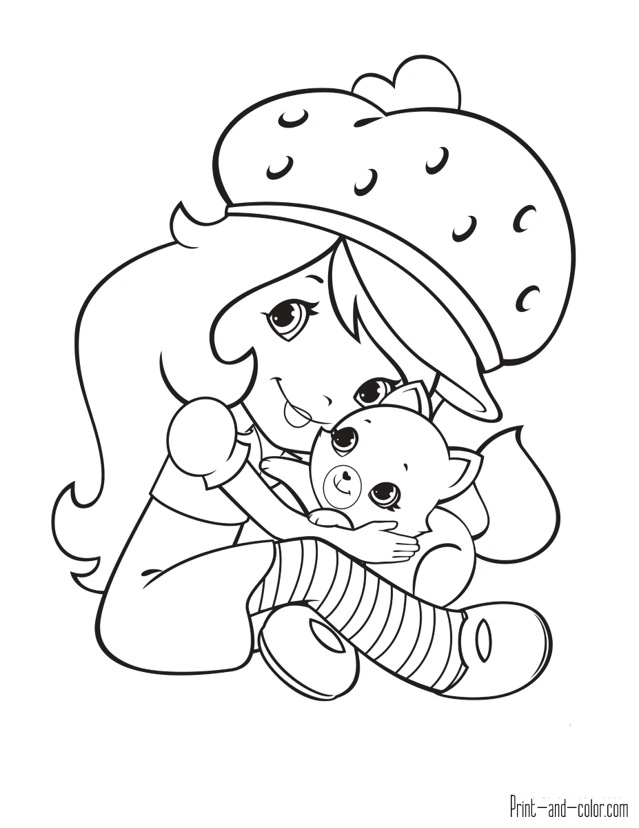 Strawberry shortcake coloring pages print and color