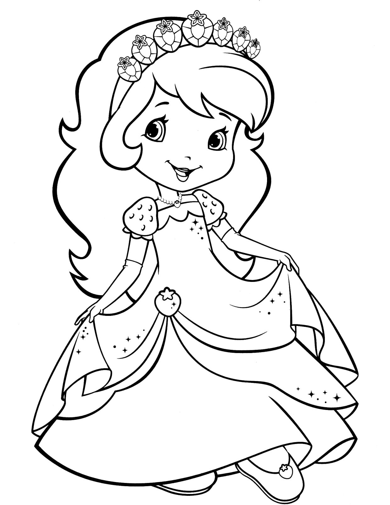 Princess strawberry shortcake coloring pages