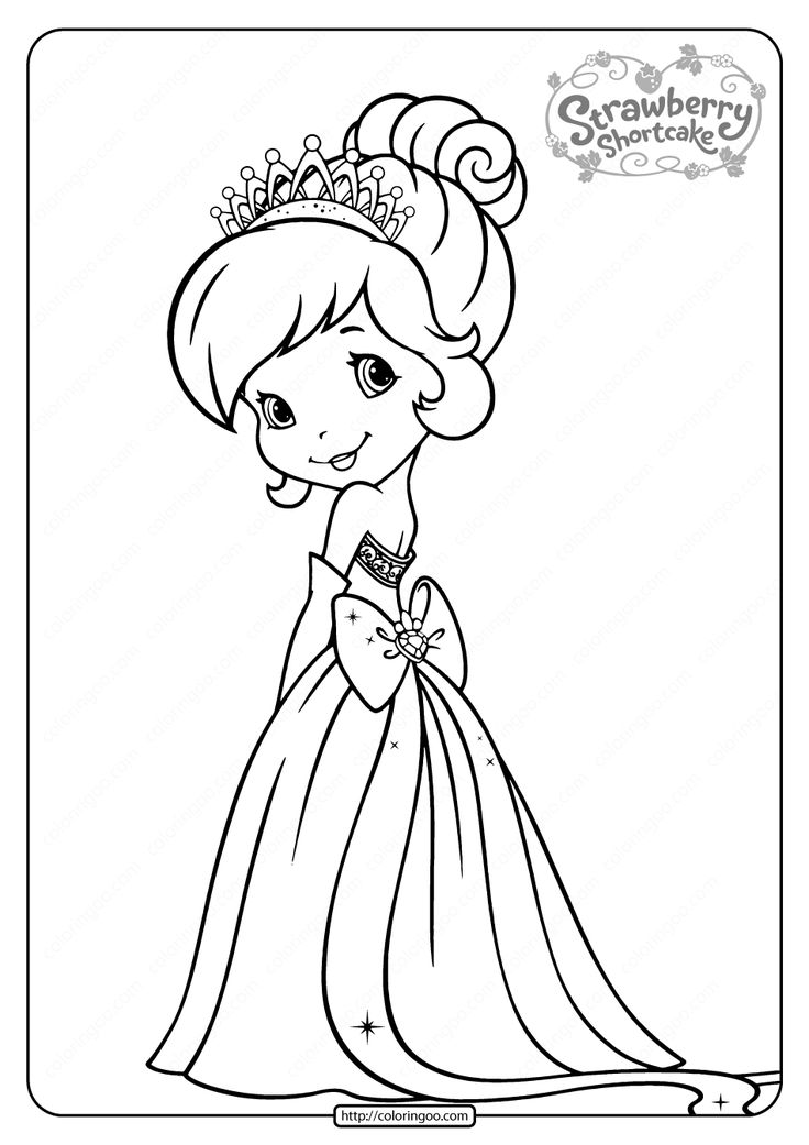 Free printable strawberry shortcake coloring page princess coloring pages disney coloring pages cute coloring pages