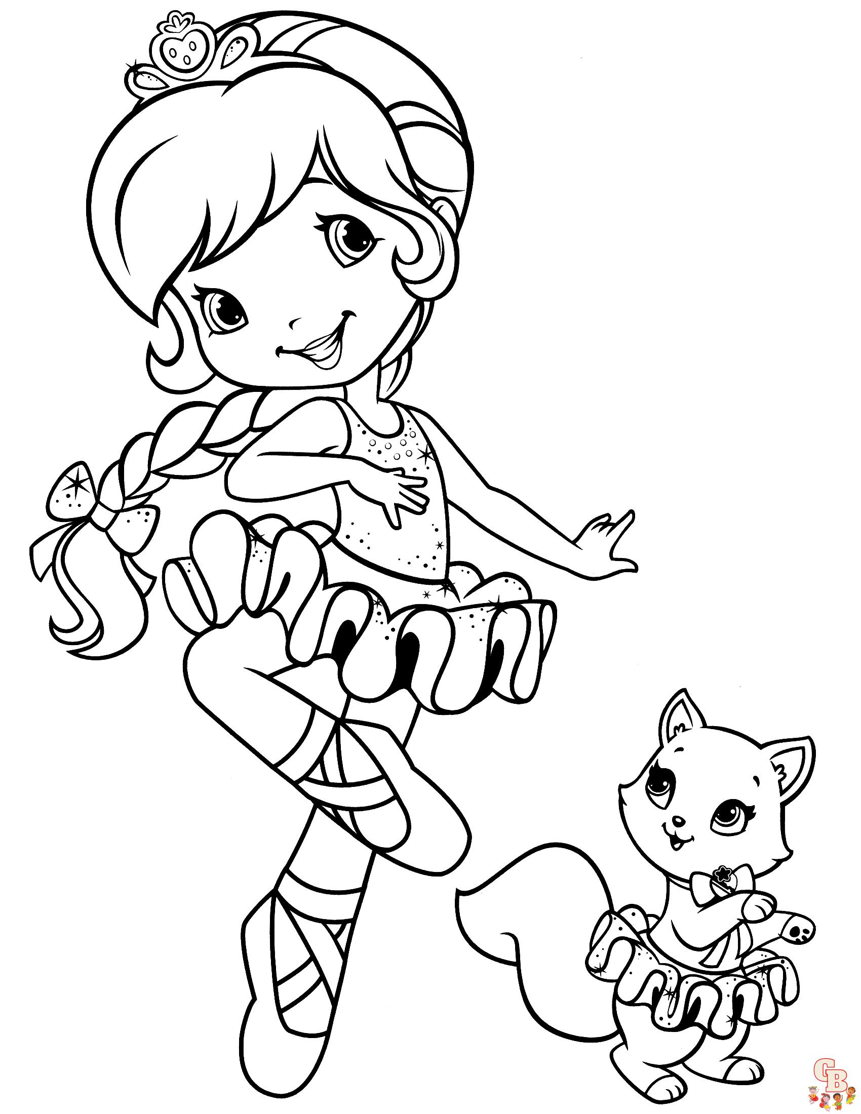 Princess strawberry shortcake coloring pages