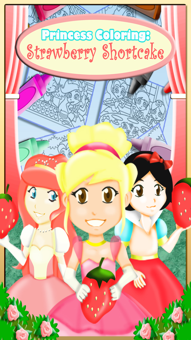 Princess coloring book little strawberry shortcake girl game free apps