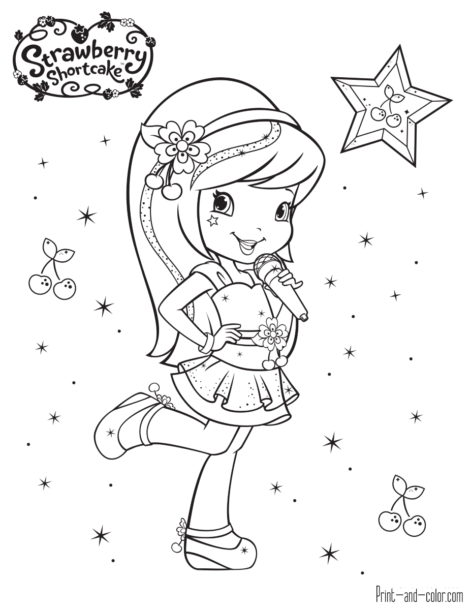 Strawberry shortcake coloring pages print and color