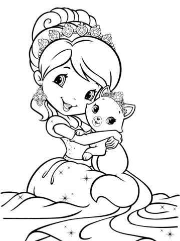 Strawberry shortcake mermaid coloring page free printable coloring pages